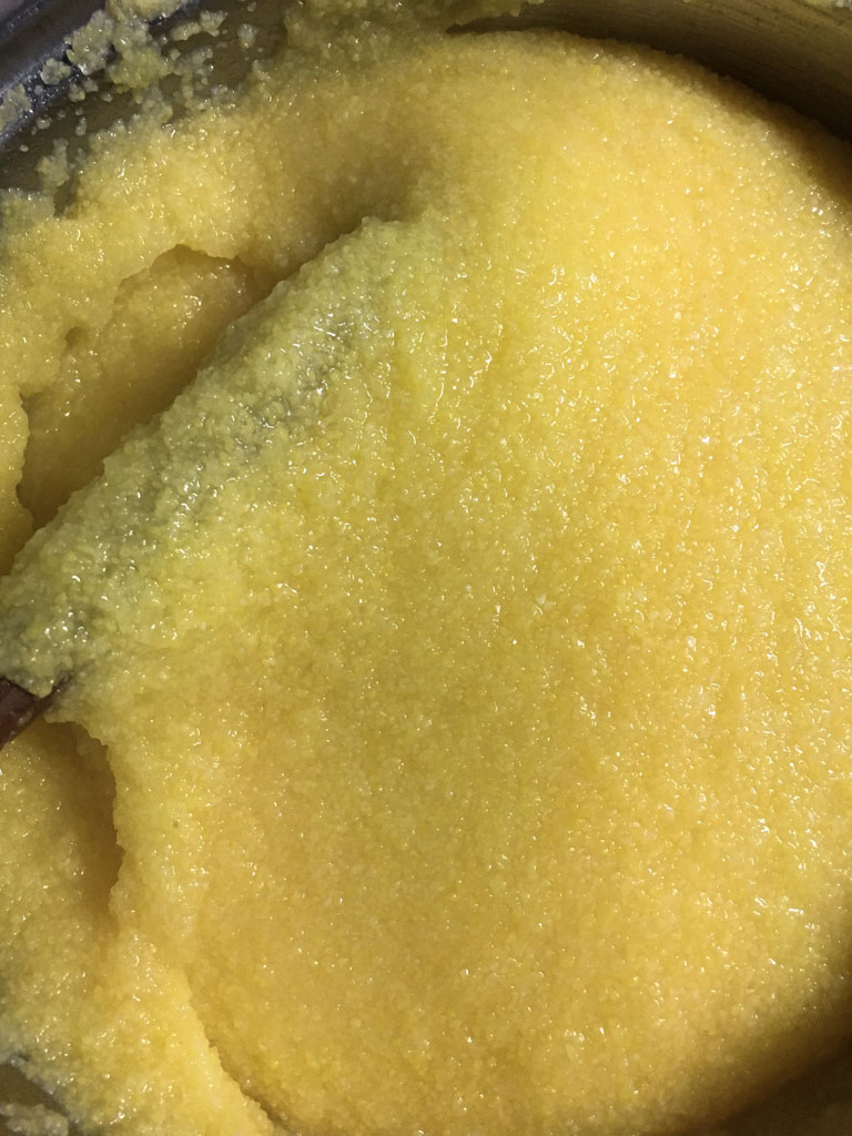moscardini in umido in scrigni di polenta cottura polenta 2