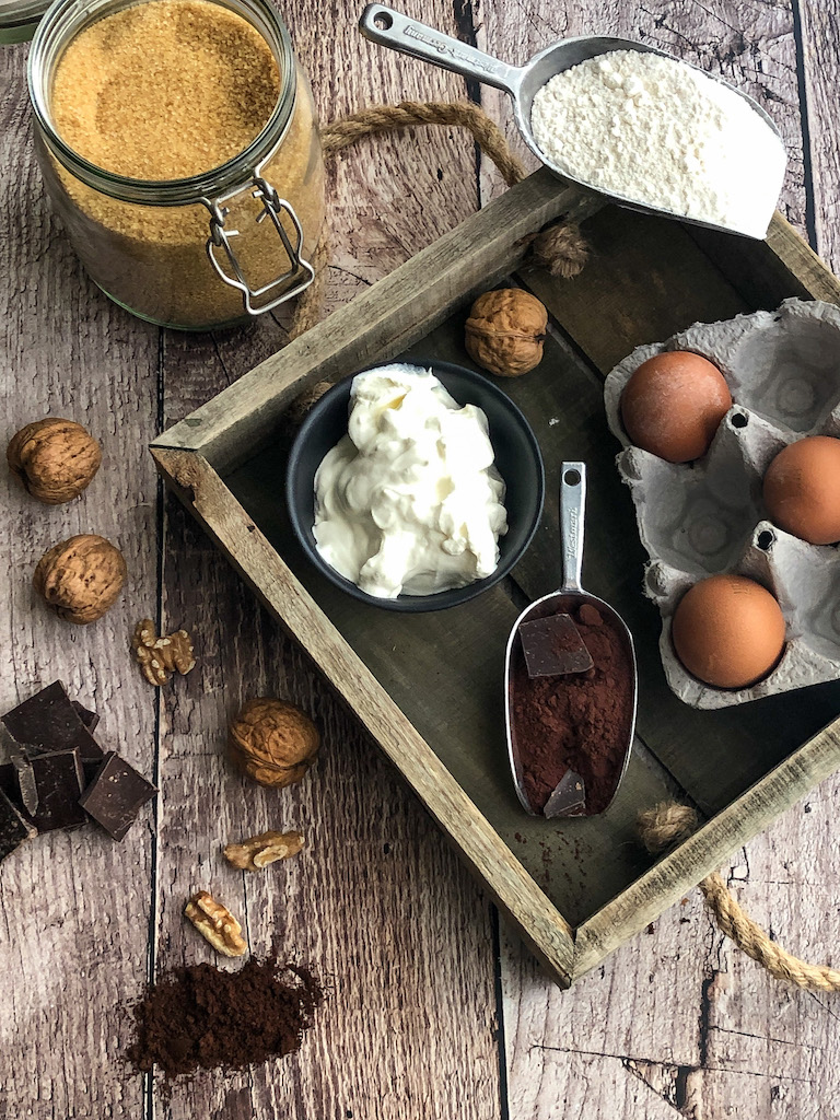 muffins al cioccolato e noci ingredienti